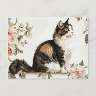 Cat Watercolor Postcard