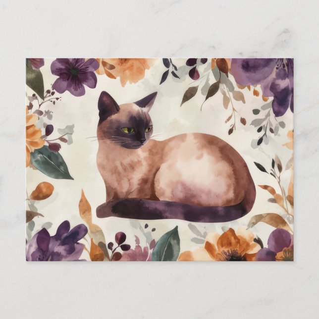 Cat Watercolor Postcard  (Front)