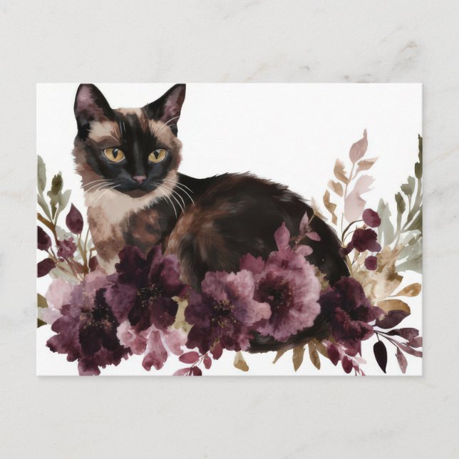 Cat Watercolor Postcard  (Front)