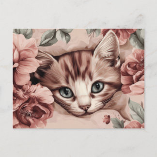 Cat Watercolor Postcard