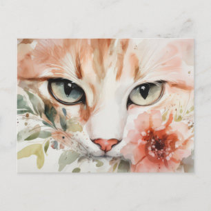 Cat Watercolor Postcard