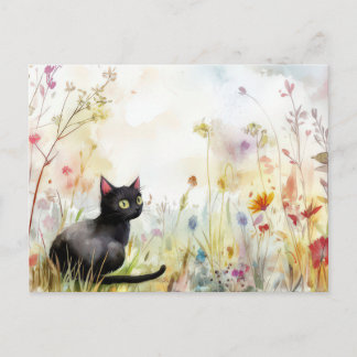 Cat Watercolor Postcard