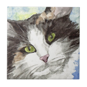Cat Watercolor Tile