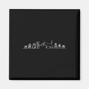 Cat Watering Plants  Magnet