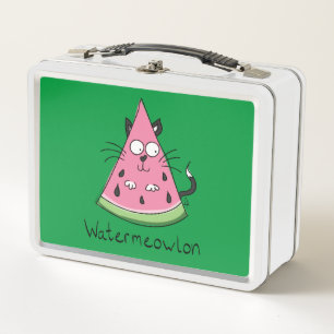 Cat Watermelon Cute Kid's Metal Lunch Box