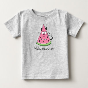 Cat Watermelon Funny Cartoon Baby T-Shirt