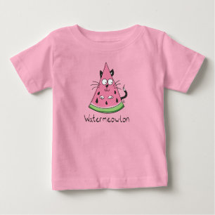 Cat Watermelon Kids Funny Cute Baby T-Shirt