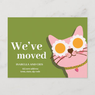 Cat We Have Moved New Address Announcement Postcard