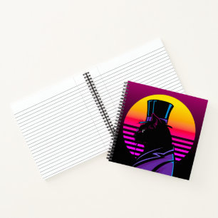 Cat Wearing a Tuxedo and a Hat Artwork Notebook