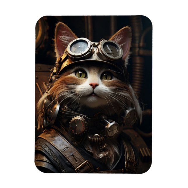 Cat Wearing Aviator Sunglasses Magnet (Vertical)