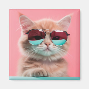 Cat Wearing Aviator Sunglasses Magnet