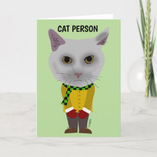 CAT WEARING CLOTHING ART GREETING CARDS