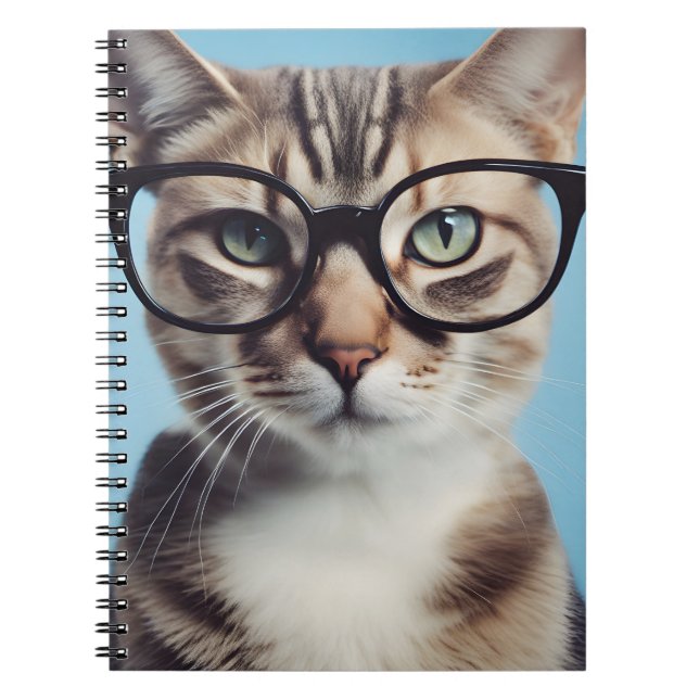 Cat Wearing Glasses Notebook (Front)