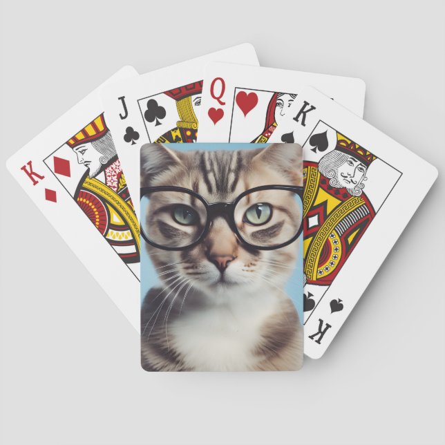 Cat Wearing Glasses Playing Cards (Back)