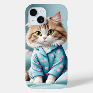 Cat Wearing Pyjamas iPhone 15 Case