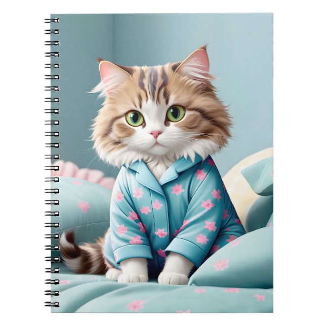 Cat Wearing Pyjamas Notebook (Front)