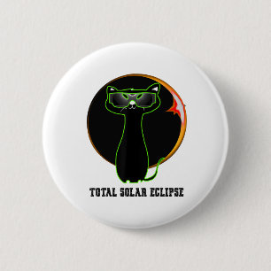 Cat Wearing Solar Eclipse Glasses Total Solar Ecli 6 Cm Round Badge