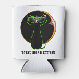 Cat Wearing Solar Eclipse Glasses Total Solar Ecli Can Cooler