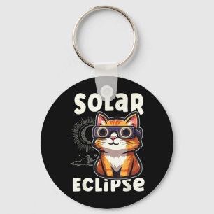 Cat Wearing Solar Eclipse Gles Key Ring