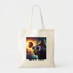 Cat Wearing Solar Glasses Eclipse Colorful Pop Cul Tote Bag