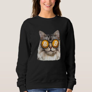 Cat Wearing Sunglasses Bitcoin Btc Cryptocurrency Sweatshirt
