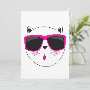 Cat Wearing Sunglasses Invitations