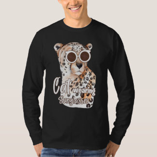 Cat Wearing Sunglasses Leopard Cat 1 T-Shirt