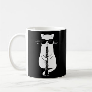 Cat Wearing Sunglasses Playing Oboe Coffee Mug
