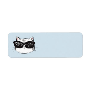 CAT WEARING SUNGLASSES RETURN ADDRESS LABELS