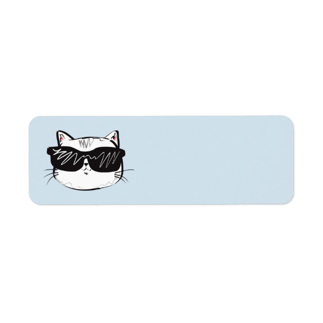 CAT WEARING SUNGLASSES RETURN ADDRESS LABELS (Front)