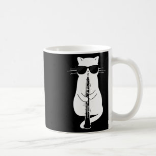 Cat Wearing Sungles Playing Oboe  Coffee Mug