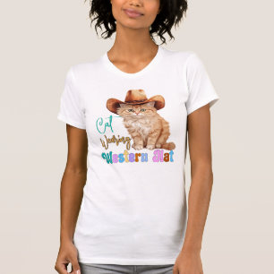 Cat Wearing Western Hat-85246 T-Shirt