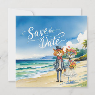 Cat Wedding Beach Wedding Themed Save The Date