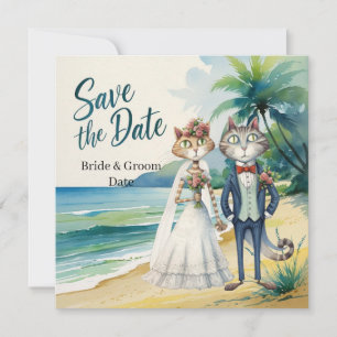 Cat Wedding Beach Wedding Themed Save The Date