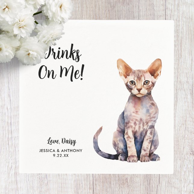 Cat Wedding Cocktail Napkin (Creator Uploaded)
