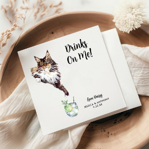 Cat Wedding Cocktail Napkins