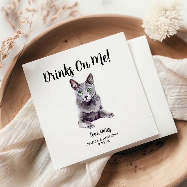 Cat Wedding Cocktail Napkins (Creator Uploaded)