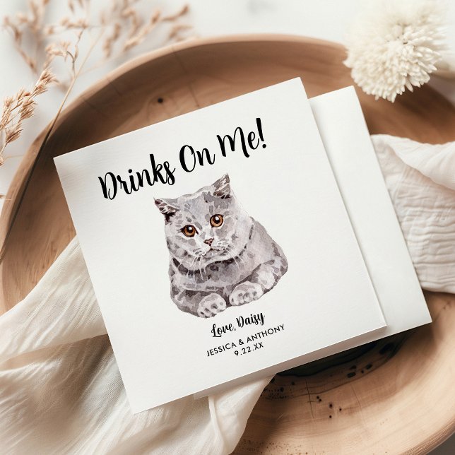 Cat Wedding Cocktail Napkins (Creator Uploaded)