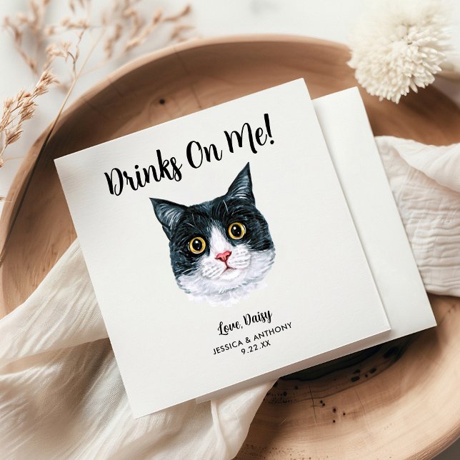 Cat Wedding Cocktail Napkins (Creator Uploaded)