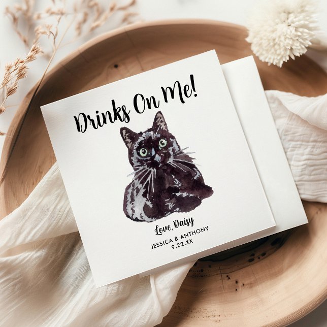 Cat Wedding Cocktail Napkins (Creator Uploaded)