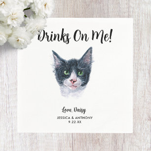 Cat Wedding Cocktail Napkins