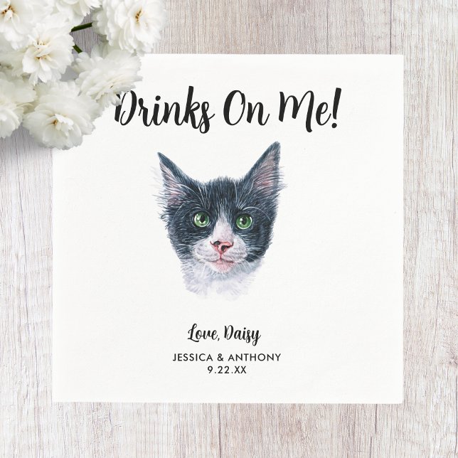 Cat Wedding Cocktail Napkins (Creator Uploaded)