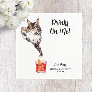 Cat Wedding Cocktail Napkins