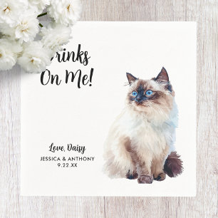 Cat Wedding Cocktail Napkins