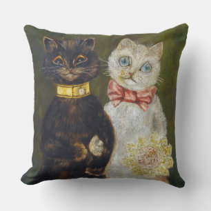 Cat Wedding, Marriage, Bride, Louis Wain Cushion