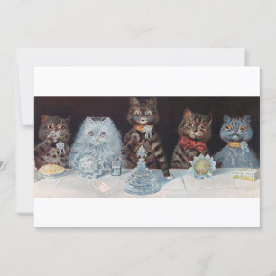 Cat Wedding, Marriage, Bride, Louis Wain Invitation