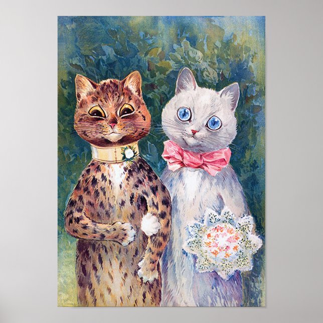 Cat Wedding, Marriage, Bride, Louis Wain Poster (Front)