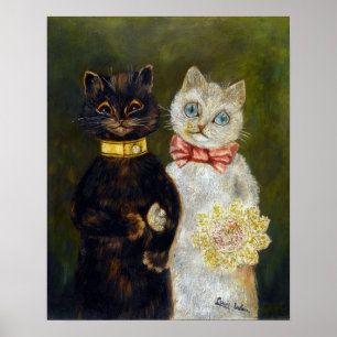 Cat Wedding, Marriage, Bride, Louis Wain Poster