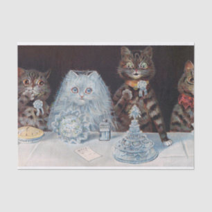 Cat Wedding, Marriage, Bride, Louis Wain Tissue Paper