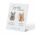 Cat Wedding Signature Drinks Cocktail Bar Pedestal